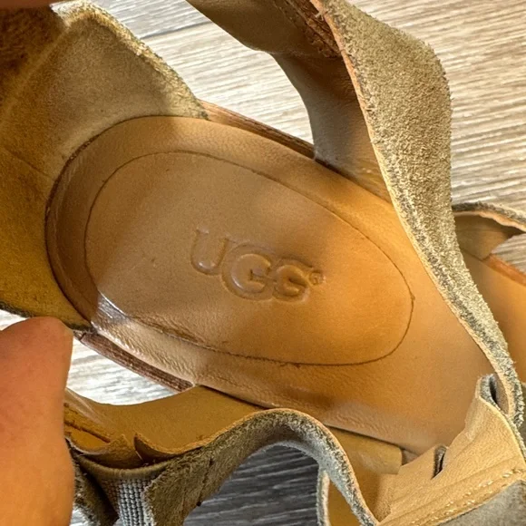 UGG Stylish green/Tan suede/leather Sandals size 7.5 (j151) - Picture 14 of 14